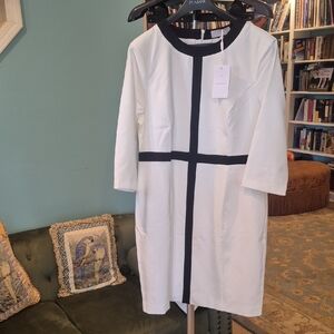Elegant White and Black Women's Dress